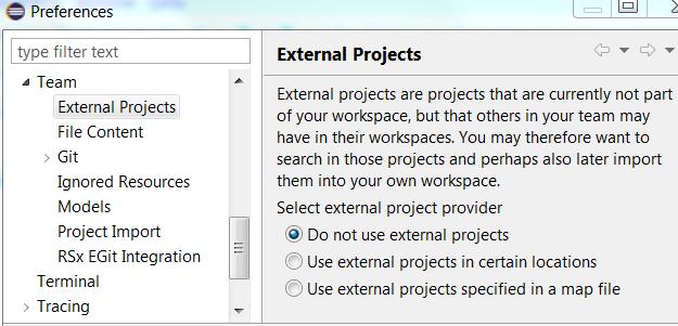 dependent projects, these can be resolved on the second wizard page This way of importing projects is more convenient than importing by