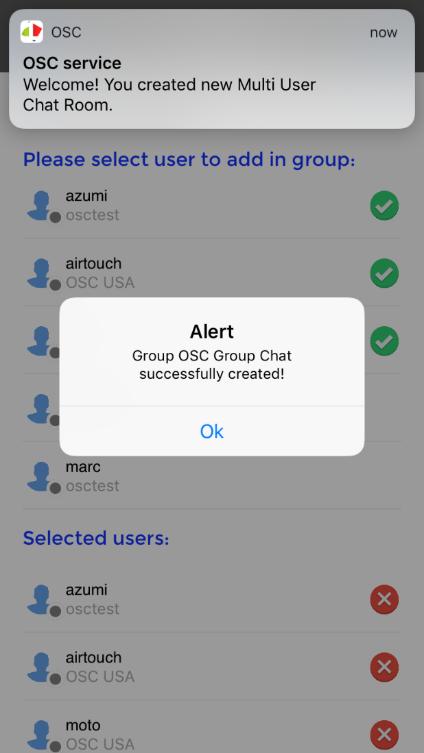 chat room has the followings Add to group