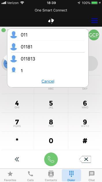 OSC VoIP Call Number Edit (1) Once desired number is fed into the Dialer (2) You can add Prefix (