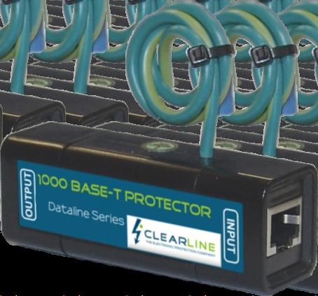 THE DATALINE SERIES Gigabit Fast Ethernet inline Protector 12-00967 rev 0 - All 8 lines protected - Each pair supports 250Mbits/s - Negligible insertion loss Protects fast gigabit ethernet LAN