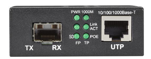 3af Power over Ethernet (PoE) CABLE SUPPORTED UTP: CAT5/5e/6; Fiber: Multimode (MM), 50/125 µm or 62.