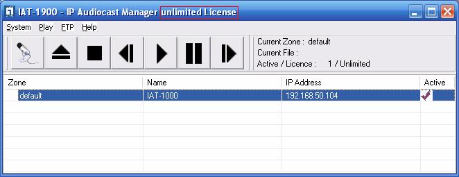 4. IP Audiocast Manager NOTE: If you had brought IAT-1920 or IAT-1900, pleas find the USB Key License and plug in the computer before running manager software, the software will auto detect the USB