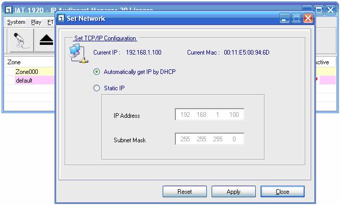 An IAT-1000 defaults to the DHCP Mode.