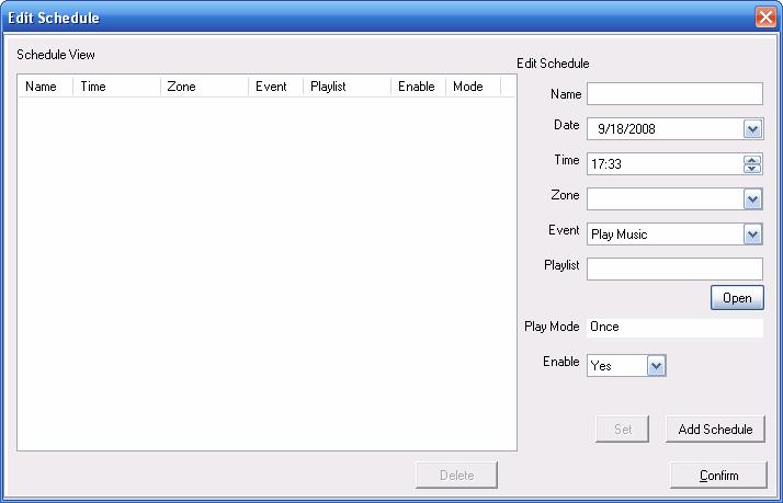 4.2.8.2. Edit Schedule Click System on the menu bar and click Edit Schedule.