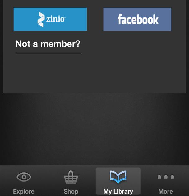 the Zinio button. 8. Sign in using your Zinio.