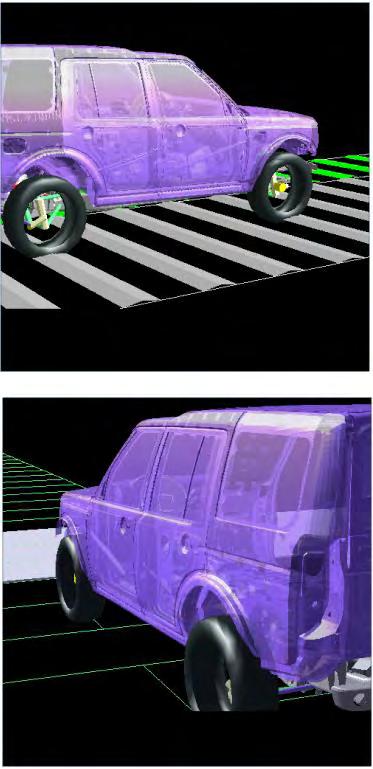 Acceleration (m/s^2) Z displacement (m) Automotive Applications 2004 Land Rover / Jaguar Sine wave ridges Reduced recession to 500N/mm Complete vehicle simulation Ride / Passenger comfort Flexible