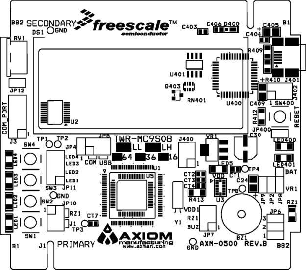 FEATURES The TWR-S08 demonstration board is designed to accept any member of the MC9S08LL or MC9S08LH family of MCU s from Freescale.
