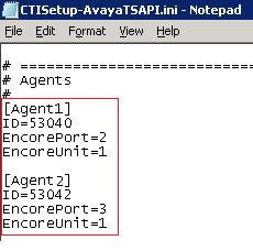8.2. Configure CT Gateway for TSAPI From the Encore server, navigate to D: \EncData\Config\CTGateway. Copy and rename the default ctisetup.ini file to CTIsetup-AvayaTSAPI.ini. Double click on this file.