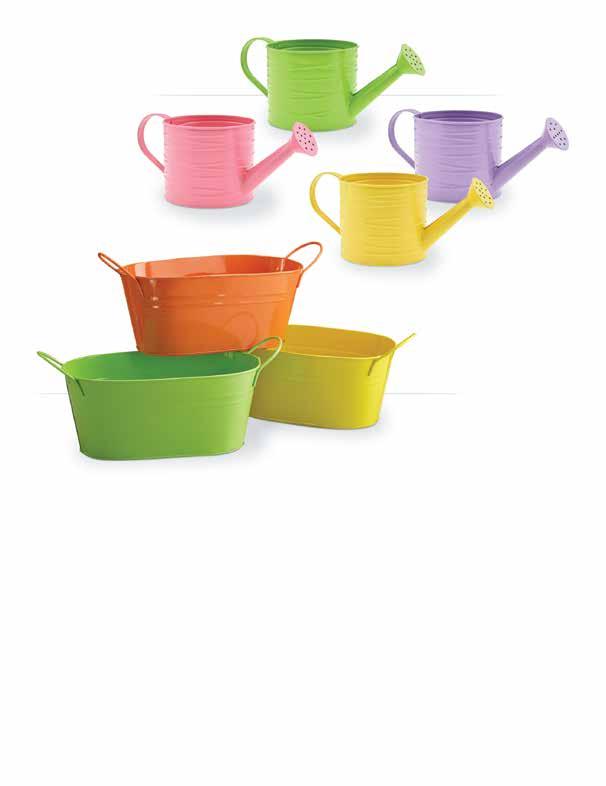 2920-AST Metal Watering Cans Four assorted colors 4.75 opening x 4 tall 4/$4.