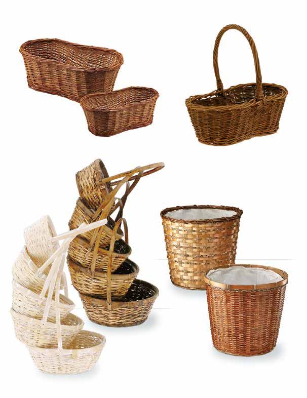 Unpeeled Willow Peanut Baskets Includes Hard Plastic Liners 48227 Fits two 4.5 pots 4/$3.19 ea. 99300 Fits two 6 pots 4/$6.99 ea. 98454 Fits two 6 pots 4/$4.49 ea.