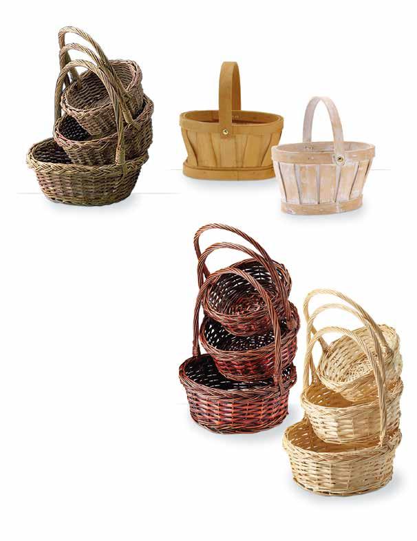 Woodchip Baskets with Drop Handle Includes Hard Plastic Liners 4008-ST 7.5 x 6.5 x 4.375 12/$2.49 ea.