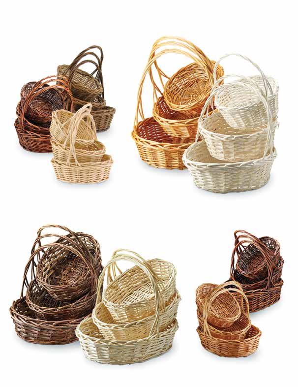 Set/3 Round Willow Baskets Large: 12.5 x 5 Small: 10.5 x 4.375 Includes Hard Plastic Liners 80001-BUFF 4/$12.99 set 80001-UP 4/$12.99 set 80001-ST 4/$12.99 set 80001-NAT 4/$12.99 set 80001-WW 4/$12.