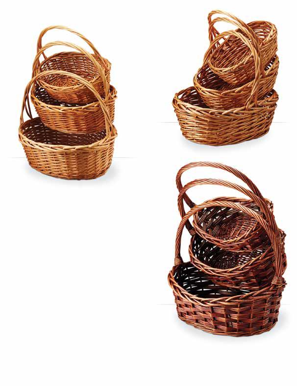 Baskets Without Plastic Liners 64600 Set/3 Willow Baskets with East/West Handle Buff color Large: 16.5 x 12.75 x 6.25 Small: 13 X 9.125 x 4.
