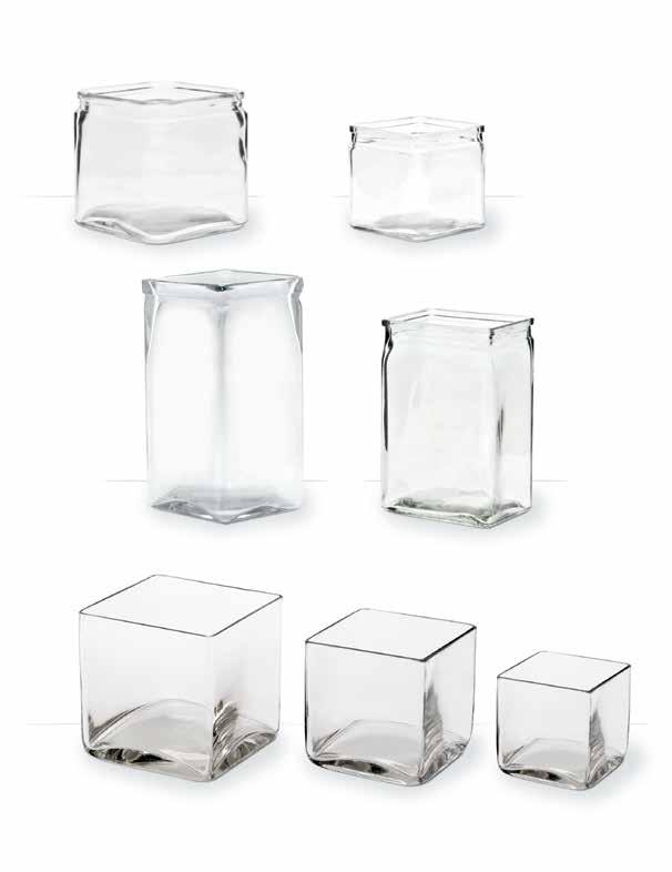 Machine Glass (Utility Glass) GQ1-CLR 4 cube with 3.25 opening 12/$1.39 ea. GQ2-CLR 4.75 cube with 4 opening 12/$2.29 ea. GR346 3 x 4 x 6 tall 12/$1.79 ea. GR358 3.5 x 3.5 x 8 tall 12/$2.49 ea.