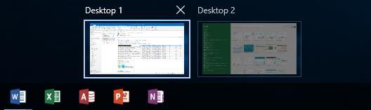 To create a new virtual desktop, click the New desktop button.