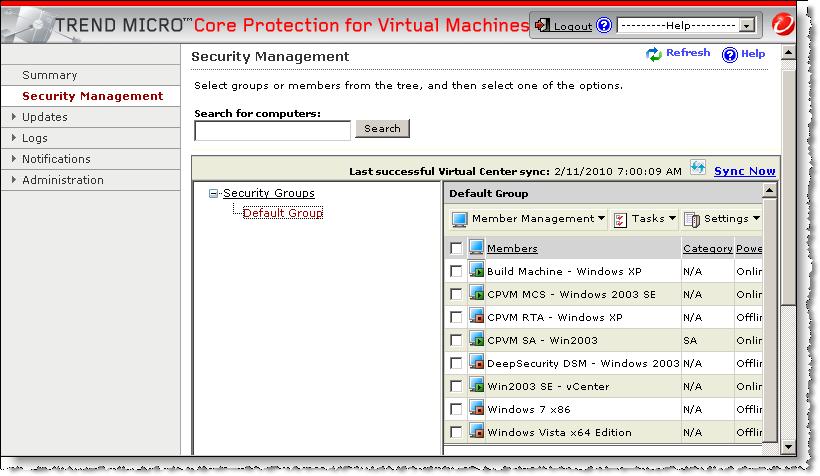 Managing Core Protection for Virtual Machines 3. Select the group whose member information you want to view. FIGURE 4-7.