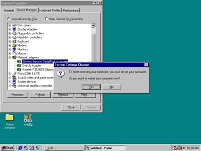 9. Click Yes to restart your computer. 7) WINDOWS ME UNINSTALLATION GUIDE 1.