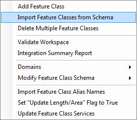 Imprt Feature Classes frm Schema The Imprt Feature Classes frm Schema tl prvides a quick way t cnfigure Lucity t wrk with specific pre-cnfigured gedatabases.