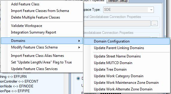 Dmain Tls Dmain Cnfiguratin Fields in the gedatabase that are linked t a Lucity Cde/Type field (pick list) shuld cntain a gedatabase dmain.
