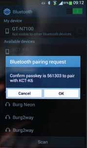 Manual for Android 6 Confirm your Android Smart Phone Password (change this to password, passkey is not correct!