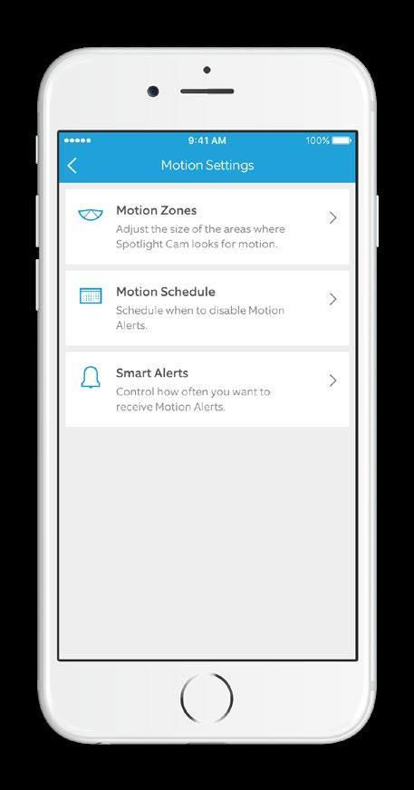 Select Motion Settings to customize your motion preferences. Motion Zones Adjust the areas that will trigger motion events and turn the lights on at night.