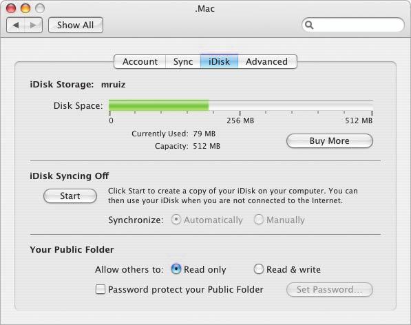 idisk Turn on idisk syncing so you can access your files from other computers, whether or not you re connected to the Internet.