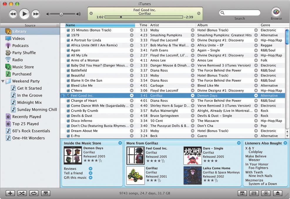 Finding tunes As your music collection grows, itunes and the itunes Music Store make it easy to find that favorite song. It s also easy to organize your music using Smart Playlists and folders.