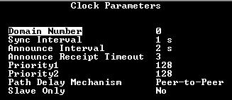 Select OC and P2P TClock for the clock type, that means the switch works only as a clock in case no further clocks are available.