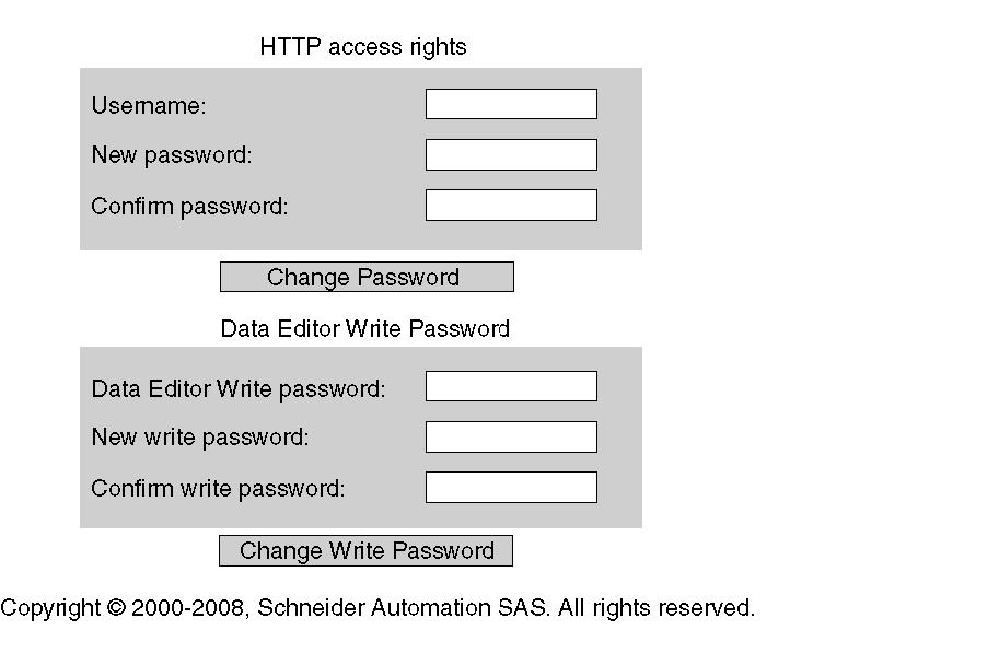 Embedded Web Pages HTTP and Data Editor (Write) Page Introduction Access this page with the Security link on the Setup page (see page 276).
