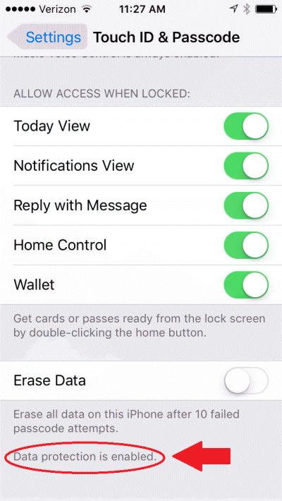 Encrypt iphones (and ios devices) To enable encryption on an iphone, you simply need to turn on a passcode.