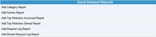 Using Quick Demand Reports Quick Demand Reports are a special class of Quick Reports that are only generated once (not on a regular basis like other Quick Reports).