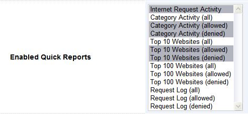 Allowing and Hiding Quick Reports The Webadmin Settings allow you to choose which Quick Reports are available for all administrators and users on the system.