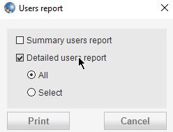 Administration Detailed User Report The WinBEAT System Administrator is able to produce a report that shows details and settings for all the WinBEAT users.
