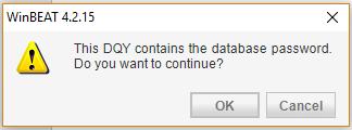 In order to access the database the DQY contains the database password. It is our strong recommendation Administrators NEVER give users access to a.dqy file generated from custom or bordereau reports.