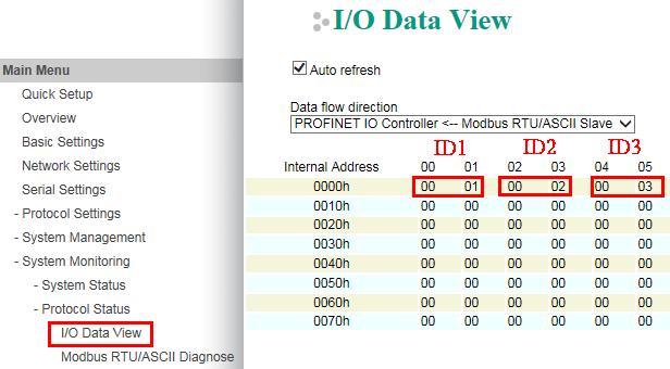 Via System Monitoring Protocol Status PROFINET Diagnose, we can see its Connected PLC MAC Address: Via System Monitoring Protocol Status I/O Data