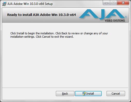 6 Begin Plugin Installation When the installer has completed copying the Adobe Plugin software to disk, a final screen will be
