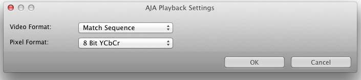 You can select your AJA device for Playback by accessing the Preferences menu (Prelude/ Encore>Preferences>Playback.