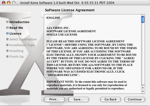 KONA LHe Installation and Operation Manual Installing KONA LHe 25 1 KONA LH Software License Agreement Screen 12.