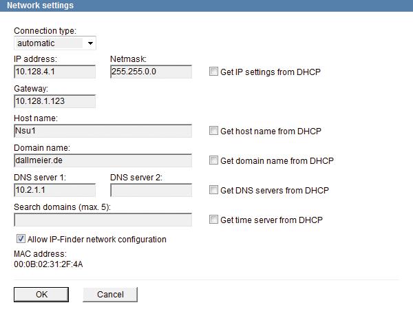 7 Network 7.1 Basic Settings The network settings of the device can be configured manually or automatically assigned by a DHCP (Dynamic Host Configuration Protocol) server.