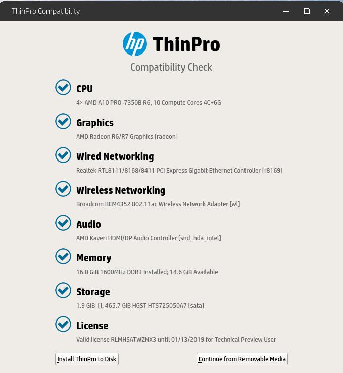 Installing HP ThinPro from the USB drive The following setup instructions will need to be executed on the PC that you would like to convert into a thin client.