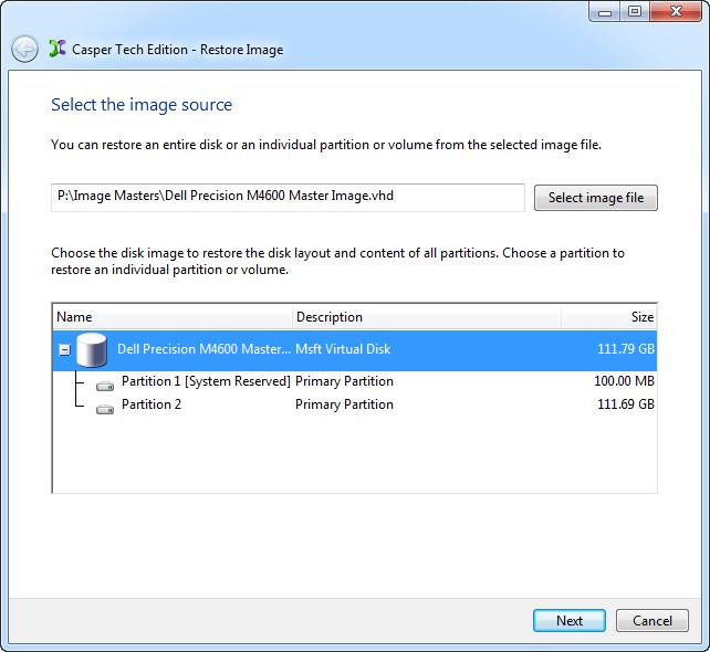 Example 3: Restoring a Disk Image Backup 1. Start Casper Tech Edition 2.