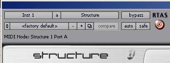 Plug-in Window Librarian menu Previous setting Compare Next setting Automation enable Effect bypass Track selector Settings menu MIDI Node Display Insert Position selector Target button Automation