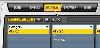 The Main page provides controls for all available playback parameters of patches and parts, such as transpose, modulation, and output assignments.