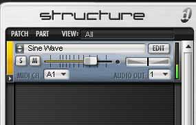 2 Play some notes on your MIDI keyboard. If all is well so far, you are hearing a sine wave signal from the default Sine Wave Patch at the top of the Patch list.