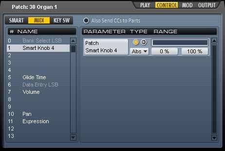 Patch Parameter Sub-Pages Play Sub-Page Octave Transposes the incoming MIDI notes for the patch in octave steps. Semi Transposes the incoming MIDI notes for the patch in semitone steps.