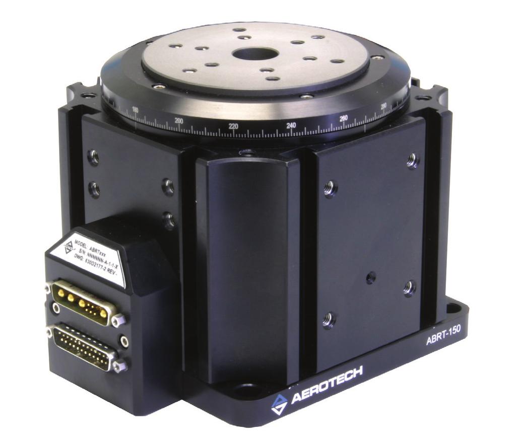 ABRT Series Air-Bearing Direct-Drive Rotary Stage High torque output, direct-drive, slotless, brushless servomotor Zero cogging motor for outstanding velocity stability Outstanding error motion and