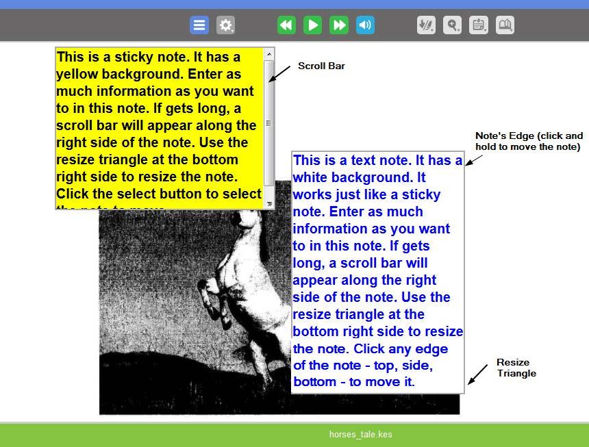Reading Notes If you click on a note you can read the contents of that note.