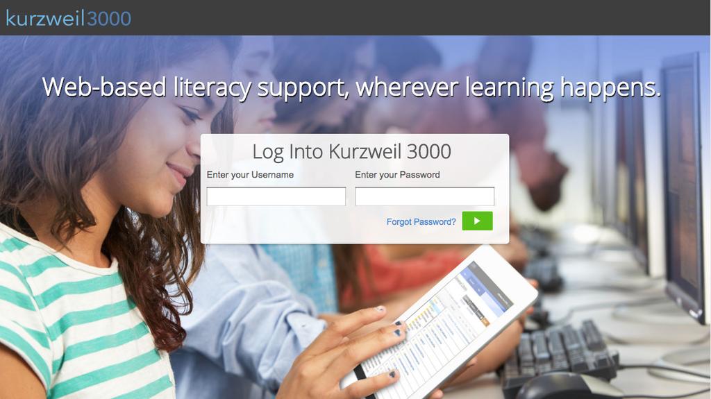 The Universal Library Go to https://www.kurzweil3000.com and login to your account Or click the Login link on our web page: https://www.kurzweiledu.