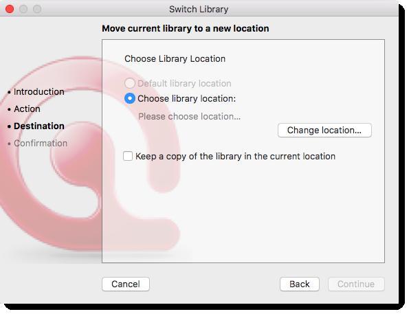 APPENDIX 16 Create a new empty library: This option allows you to create a new library at a location of your choice.