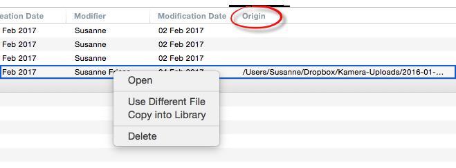 When you open the Document Manager, you will see the location of the file in the column Origin (see Figure 4).